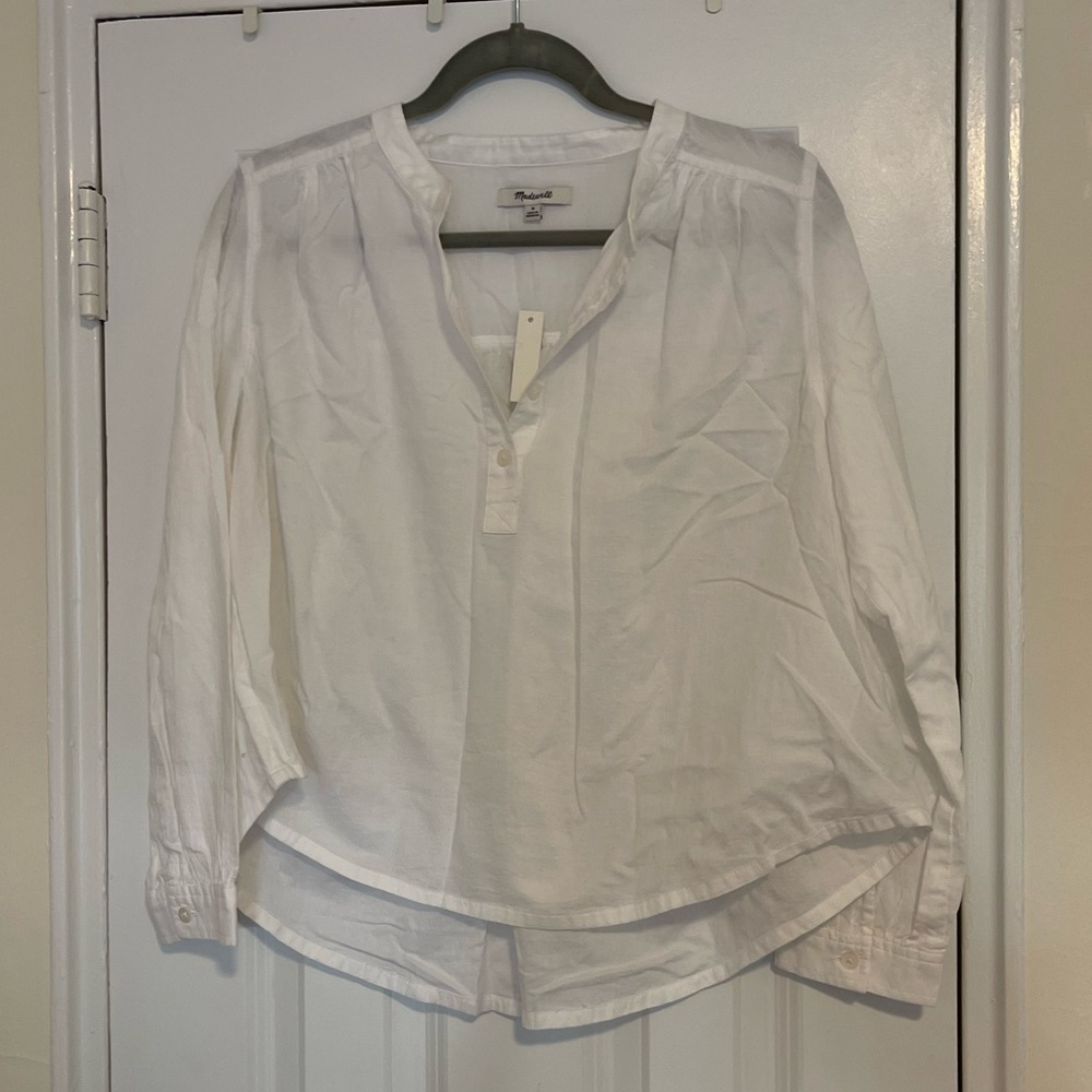 Long-sleeved white blouse Madewell